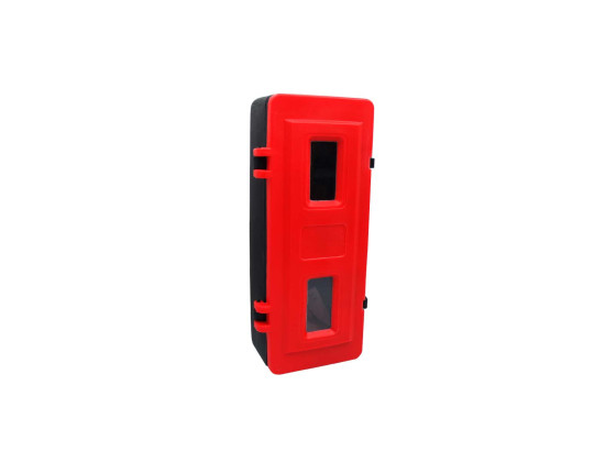 Brandsläckarlåda f/6kg svart m/rött lock 700x300mm