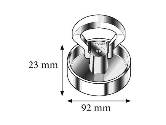 Surrningskrok aluskål Ø92xH23mm LC2000kg/MLC4000kg