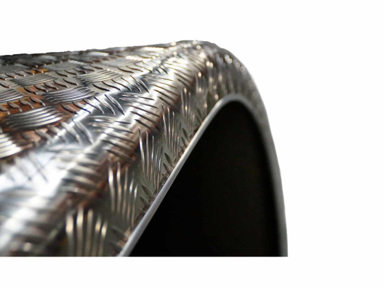 Aluminiumskärm böjd H650xD650L1400