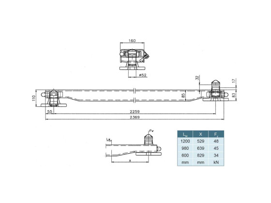 Containerbanke m. galv. lås /85 - 410075000