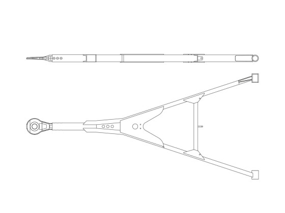 Dragstång fast 57mm ögla 2800mm cc1050 Briab D190