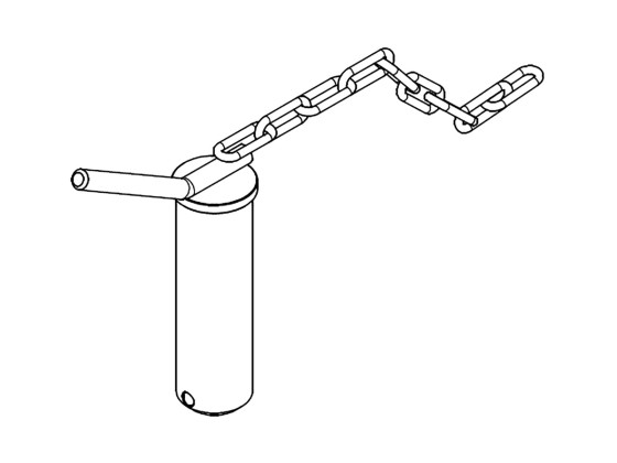 Bolt 45 mm for kranlås komplet
