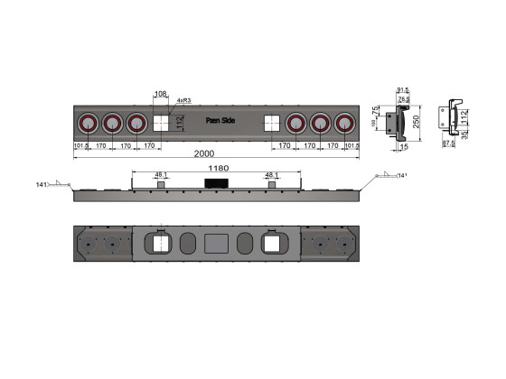 Ljusbjelke RF Jokon komplett, för takmontering