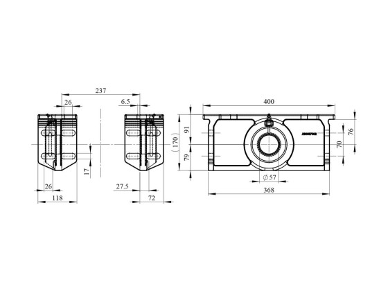 Konsolkit botten PF 57 L=368 (2 konsoler)