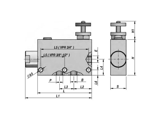 Prioriteringsventil tryckkompenserad VPR3 1/2"