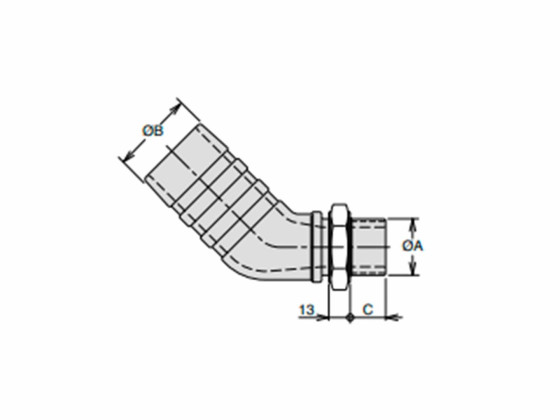Sugstycke 45 grad 2½" till VP1- 045, 075 BSP 1¼" - 00509021916