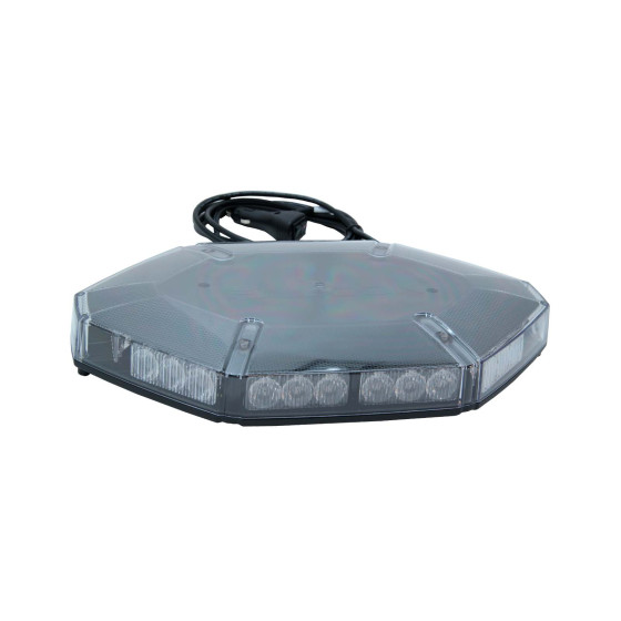 Blixtljus mini LED 12/24V, orange, 26 olika blixtmönster, 420x280x65mm. m/magnetfot