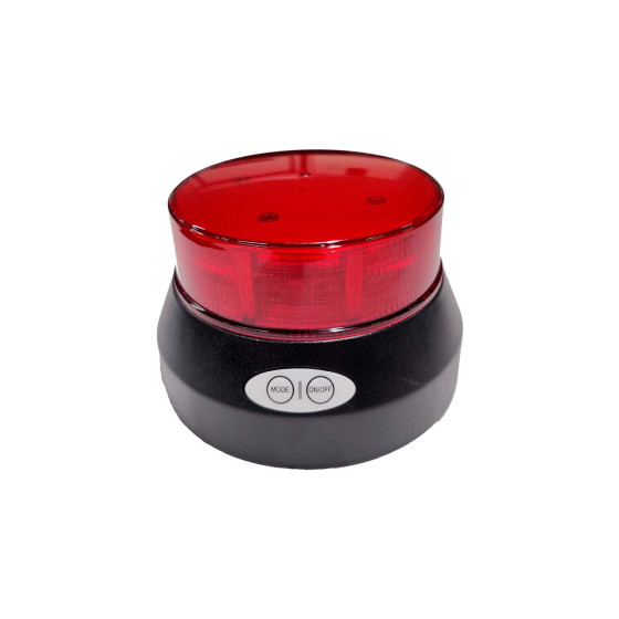 NORDLYS Blixtljus LED Röd Uppladningsbar, Magnet