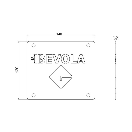 Adapterplatta med BEVOLA logo