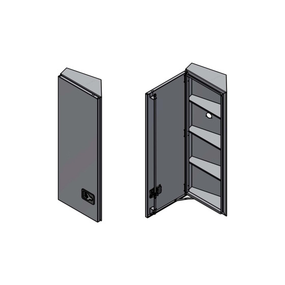 BevoBox alu t/bak hytt H-sida LHD: 560/400x1500x300/120