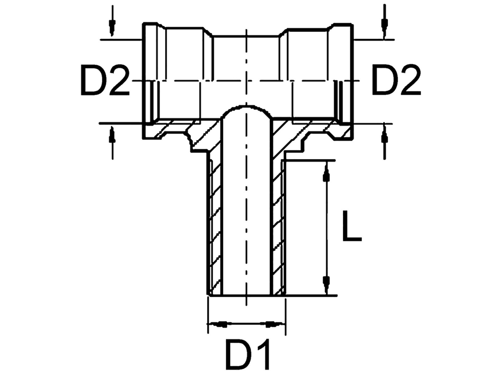 T-stykke M22X16 utv/innv. -2xM16x1,5 innv. - 8901595884 
