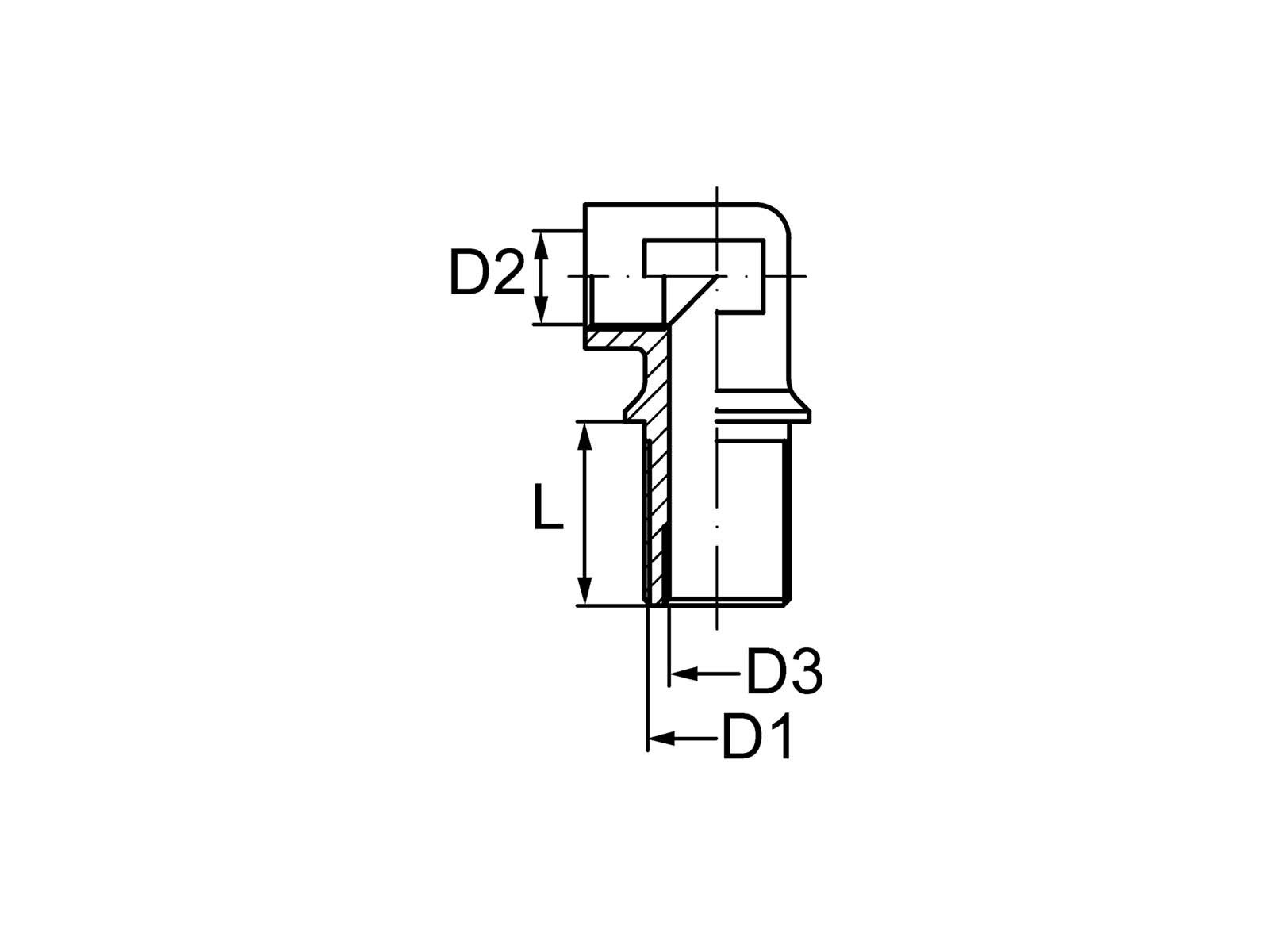 Kobling vinkel 90° M16x1,5-M22x1,5 L:25mm - 8901595814