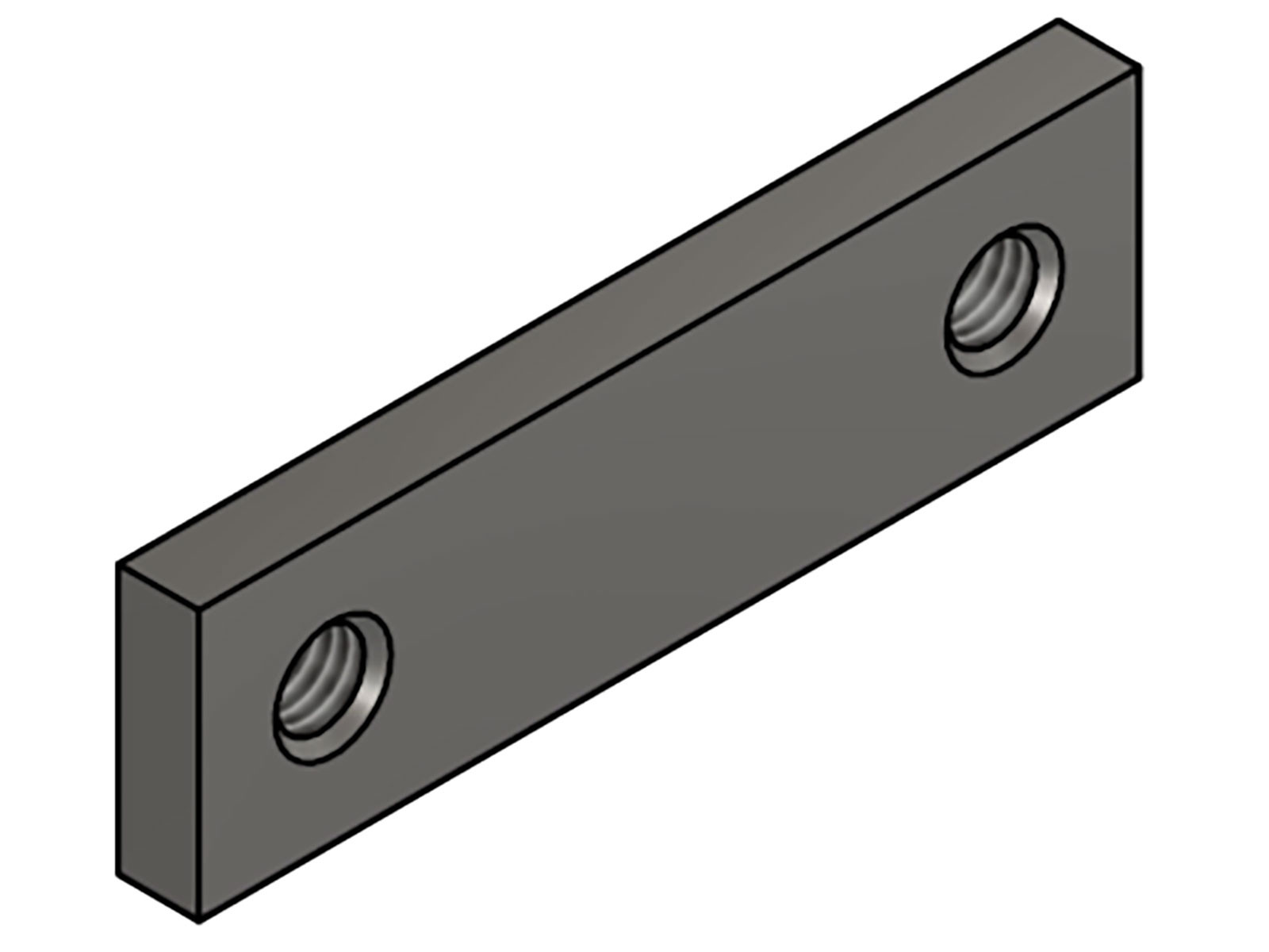 Gevindplade 70x20mm cc50mm M8x2 rustfri - Gevindbrik