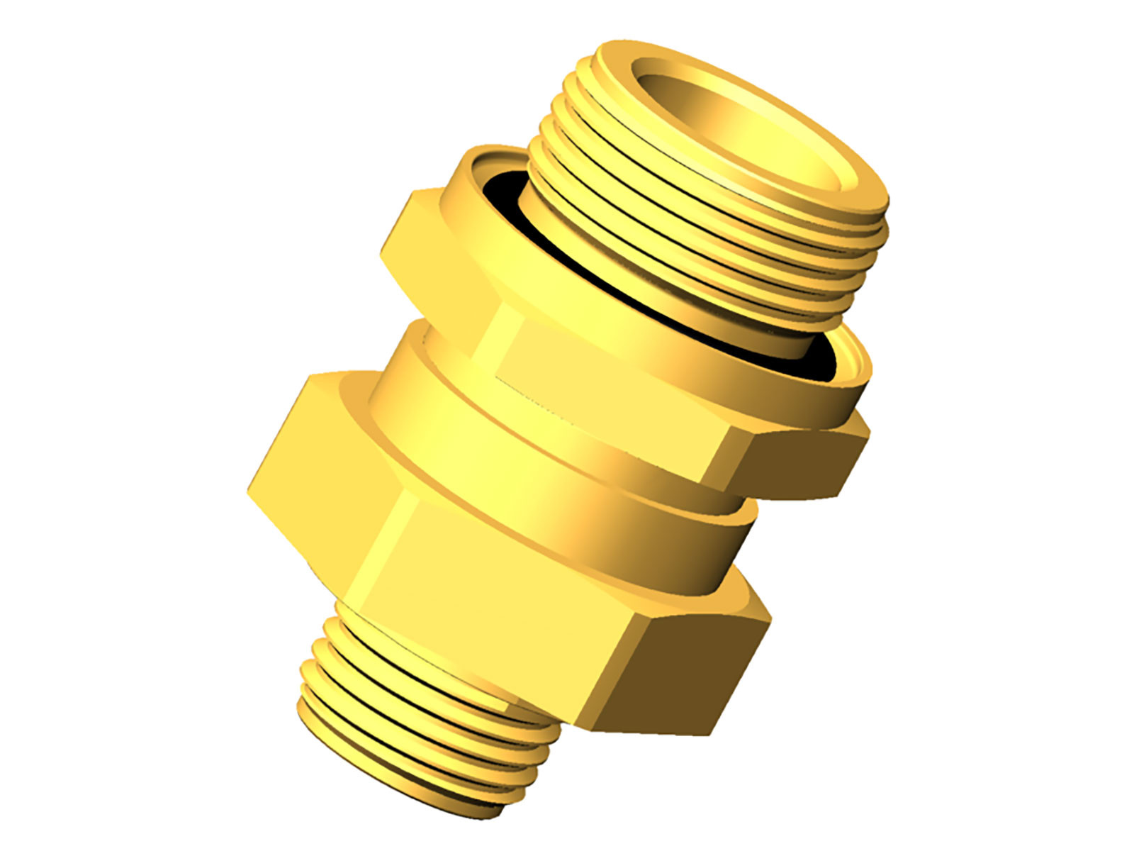 Raufoss skotfitting med møtrik og O-ring, M22X1,5 – M16X1