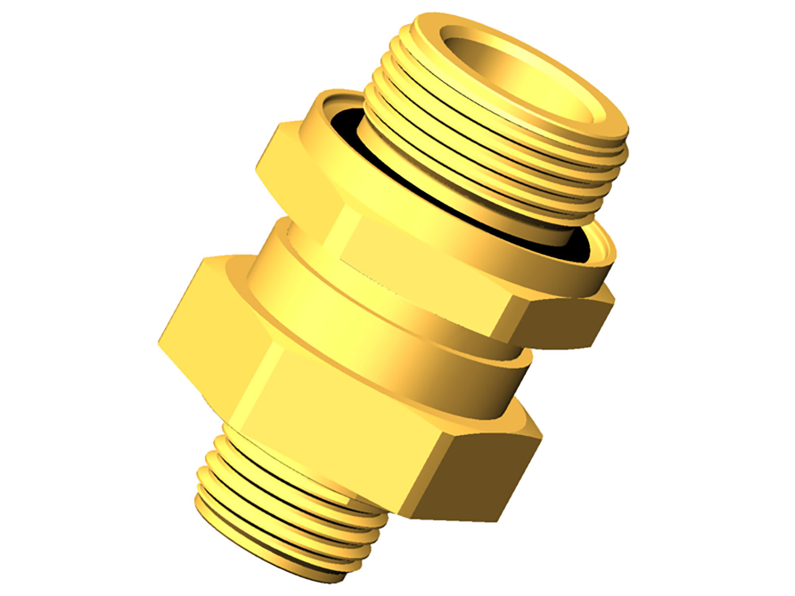 Raufoss skotgennemføring med møtrik og O-ring, M16X1,5 – M16X1