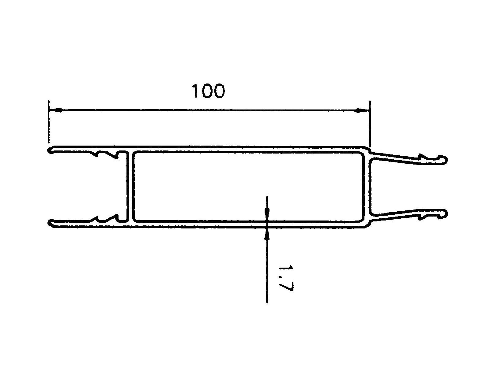 Mellemprofil 100 mm / 5 m - B1014