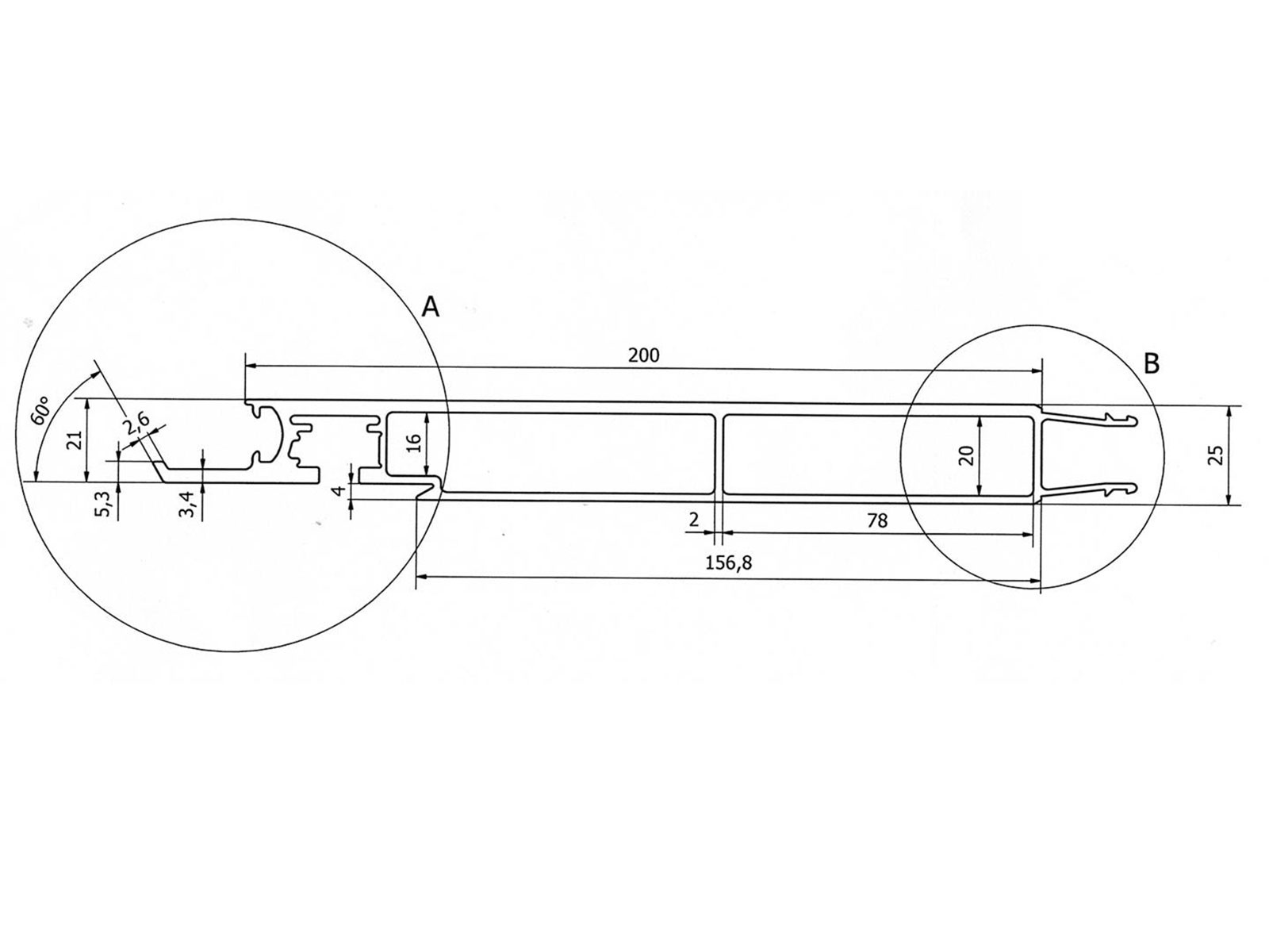 Underprofil Förstärkt 200mm 7.500mm