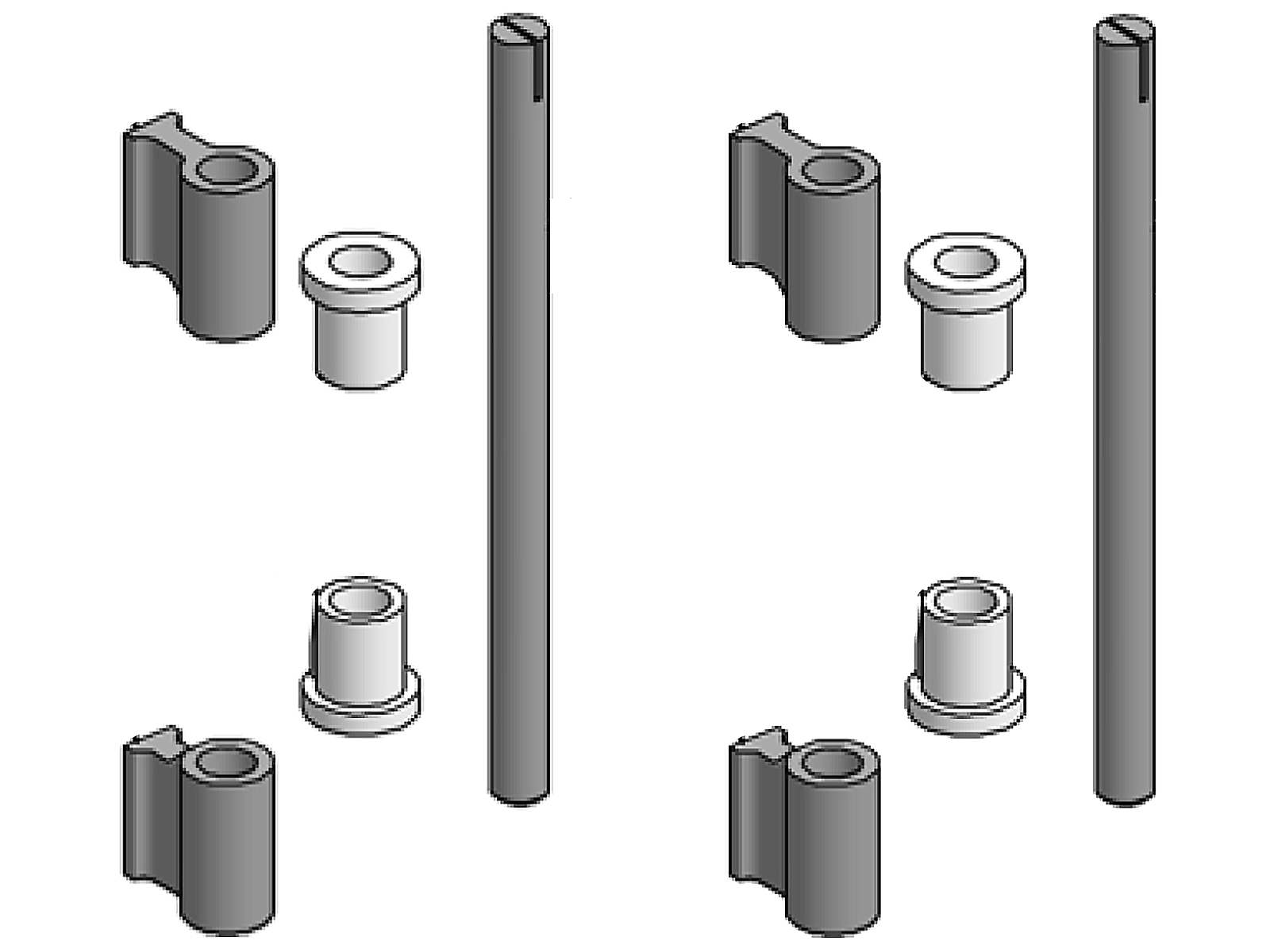 Gångjärnsset komplett bakdörr PWP