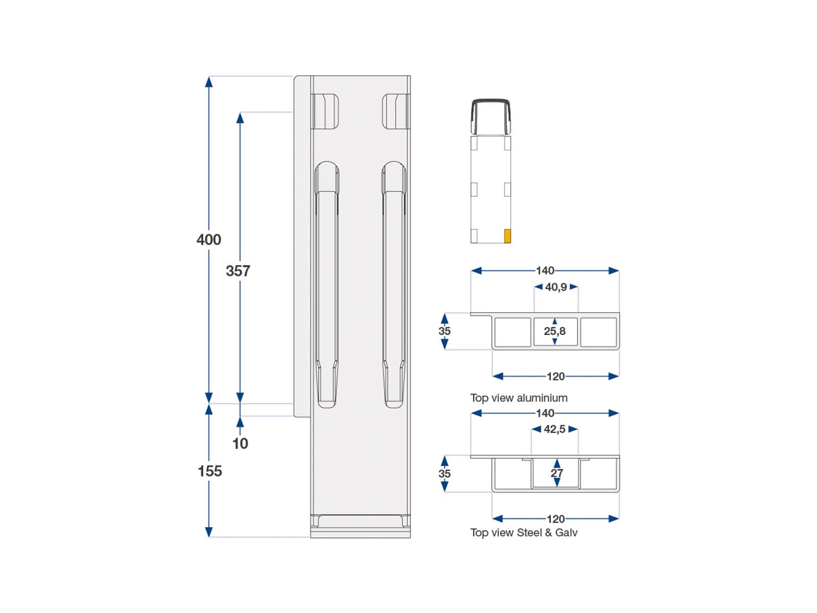 Kinnegrip K20 bakstolpe