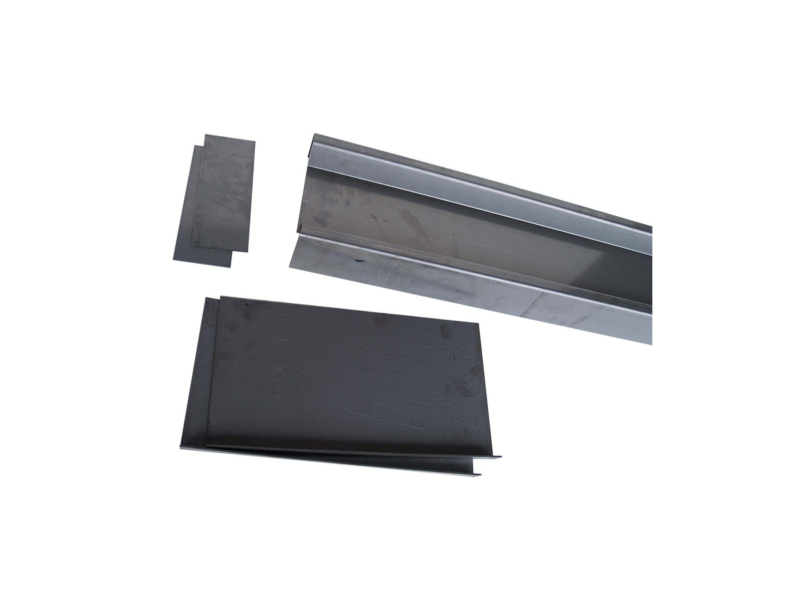 Ljushållare utan hål m/2 bakpl + 2 lösa ändpl. rå