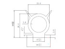 Gummiprofil med läppar 25meter