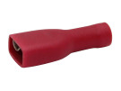 kabelsko 6,3mm isolerad hona platt röd helisol