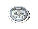 Loftlampe 9-31V LED f/indbygning Ø180mm - 2JB 343 227-407 - Lygteglas klart - Sølvfarvet - 4x6W LED - Udv. Ø180mm  - Hul diameter Ø140mm - 310mm ledning - Temp område -40° til 60° - Monteringshuller 4 stk Ø4mm