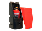 Brandsläckarlåda svart m/röd lucka 680x260mm för 6kg släckare