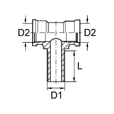 T-stykke M22X16 utv/innv. -2xM16x1,5 innv. - 8901595884 