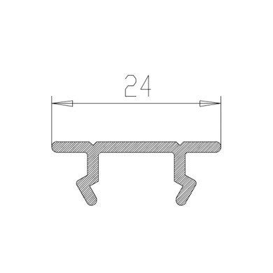 Blindlist smal grå 2000x24mm