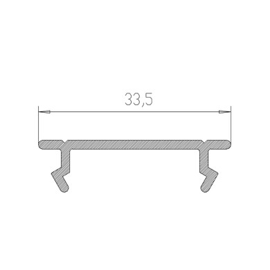 Blindlist bred grå 2000x33,5mm