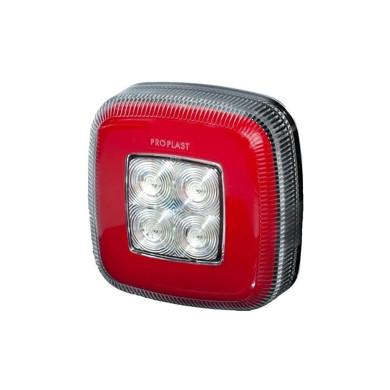 Baklys/ryggelys LED 12/24V PRO-SQUARE, 0,5m kabel m/5-pin ba