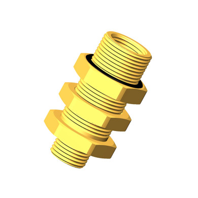 Raufoss skotgennemføring med møtrik og O-ring, M22X1,5 - M16X1