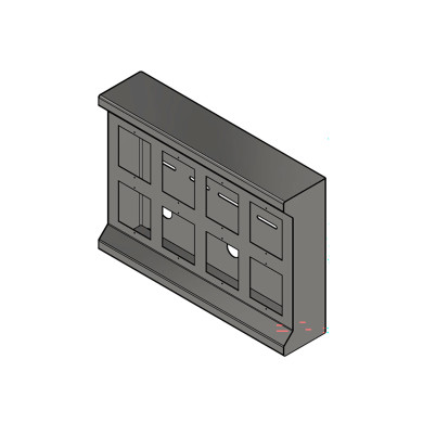 Baklyskasse, dobbel rad, firkantlamper - Matt for lakkering