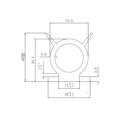 Gummiprofil med läppar 25meter