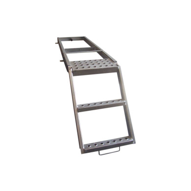 Stege utdragbar m/2 steg och plattform H570mm zinkgalvad