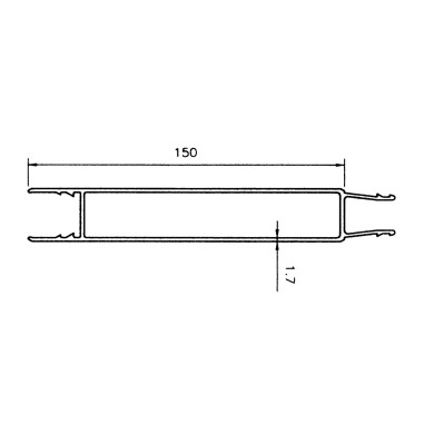 Mellomprofil 150 mm / 2,5 m - B101225