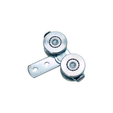 Hjul dubbel m/kullager 50/40 Ø44x31,4mm galvad