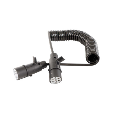 El kabel spiral 7 polet 24V med stik - Max arbejdslængde 3,5 meter