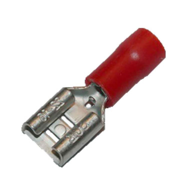 kabelsko 6,3mm isolerad hona platt röd