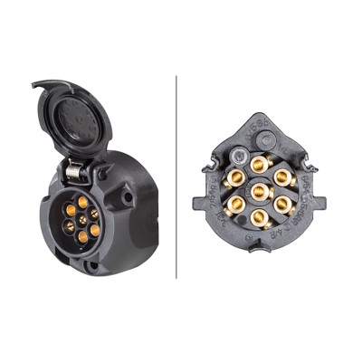 Kontaktdosa 7-polig plast 12v