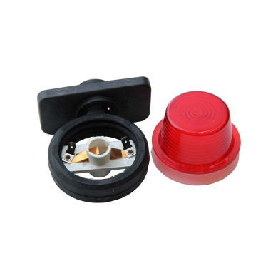 Markeringslampa röd/vit kort arm 110mm