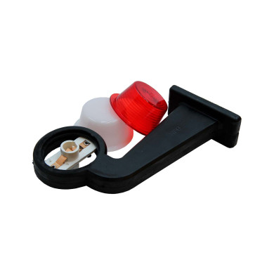 Markeringslampa röd/vit lång arm 190mm