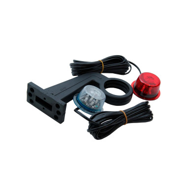 Markeringslampa Gylle LED 24V H/V röd/cool white lång arm 5m kabel