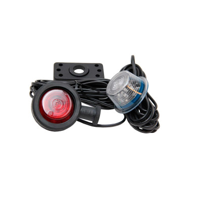 Markeringslampa Gylle LED 24V H/V Röd/Cool White kort arm 5m kabel