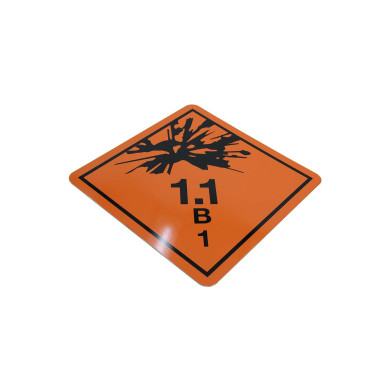 ADR-skylt 1.1 B 1 300x300x1mm aluminium platta