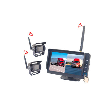 Bevocam 7" skjerm/2 kamera  AHD trådløs touchbetjening u/lukker - CM-718MDW-HD+AC-301MDW-HD