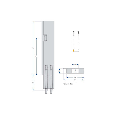 Kinnegrip K5 Bakstolpe vänster 600mm be