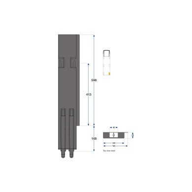 Kinnegrip K5 Bakstolpe höger 600mm bd