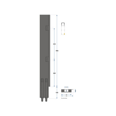 Kinnegrip K5 Bakstolpe höger 1000mm be